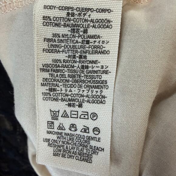 Free People Lace Mini Dress Womens XS Black Geo Floral Romantic Boho Whimsygoth - Picture 10 of 12